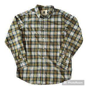 5/$25 Burton Dryride dark blue and yellow cotton blend shirt size small